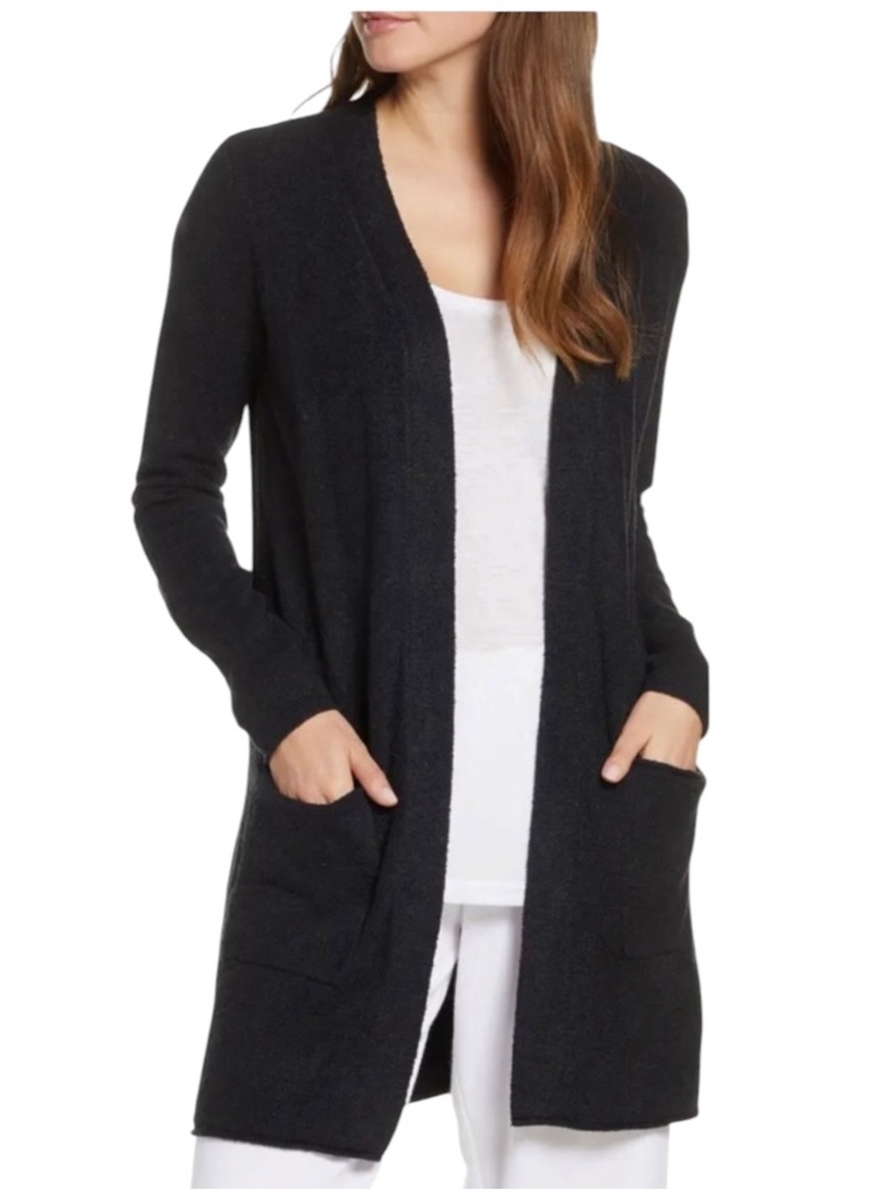 Barefoot Dreams CozyChic Lite Black Long Cardigan Black Size M